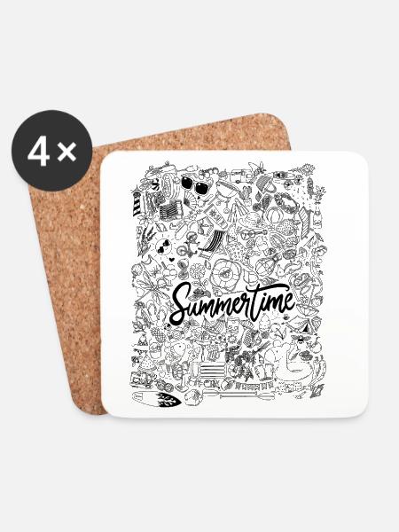 Summertime - Untersetzer (4er-Set) - Weiß