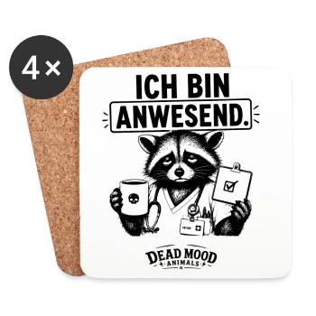 Lustiges Waschbär Pflege Humor Geschenk - Untersetzer (4er-Set) - Weiß - Vorne