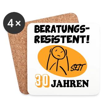 30 Jahre Und Es Geht Weiter – Comic Geburtstag - Untersetzer (4er-Set) - Weiß - Vorne