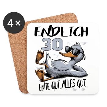 Geburtstag Ente Gut Alles Gut 30 Jahre - Untersetzer (4er-Set) - Weiß - Vorne