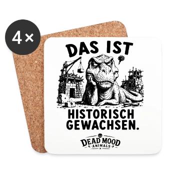 Historisch Gewachsen T-Rex Lustiges Büro Geschenk - Untersetzer (4er-Set) - Weiß - Vorne