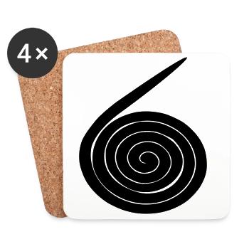 Number 6 Snail - Coasters (set of 4) - white - Front