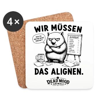 Business Buzzword Humor | Lustiger Meeting Spruch  - Untersetzer (4er-Set) - Weiß - Vorne