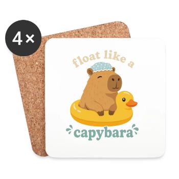 Flotte comme un capybara - Dessous de verre (lot de 4) - blanc - Devant