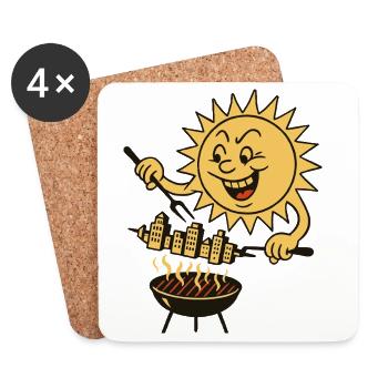Sun Griller City Heat Wave - Coasters (set of 4) - white - Front
