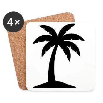 Palm Tree Summer Beach Vacation Sea Travel Gift - Coasters (set of 4) - white - Front