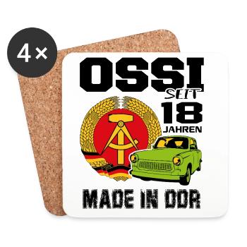 Geburtstag DDR Ossi Ost Produkt 18 Jahre - Untersetzer (4er-Set) - Weiß - Vorne
