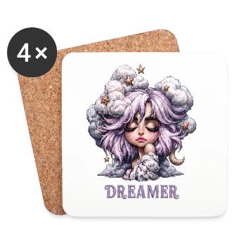 Cadeau des étoiles Dreamer Chibi Clouds - Dessous de verre (lot de 4) - blanc - Devant