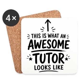 Tutor Gift for Math and STEM Teacher - Coasters (set of 4) - white - Front