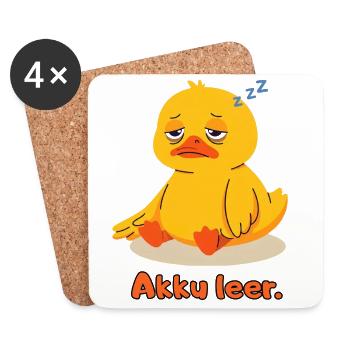 Ente Akku leer - Untersetzer (4er-Set) - Weiß - Vorne