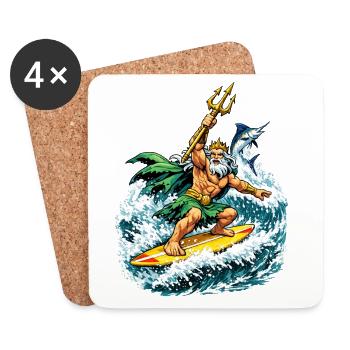 Neptune Surfs - Dessous de verre (lot de 4) - blanc - Devant