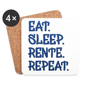 Eat Sleep Repeat Pension - Coasters (set of 4) - white - Front