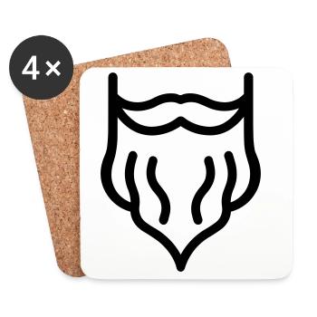 barbe - Dessous de verre (lot de 4) - blanc - Devant