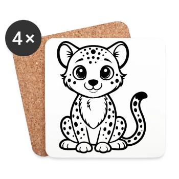 Cheetah - Coasters (set of 4) - white - Front