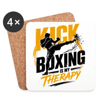 Kickboxing Gift for Boxer and Muay Thai Fighter - Coasters (set of 4) - white - Front