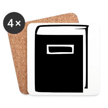 Buch Bücher lesen Geschenk - Untersetzer (4er-Set) - Weiß - Vorne