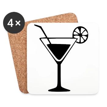 Cocktail Bar Bartender Gift - Coasters (set of 4) - white - Front