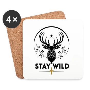 Nature Sauvage des Orignaux - Dessous de verre (lot de 4) - blanc - Devant