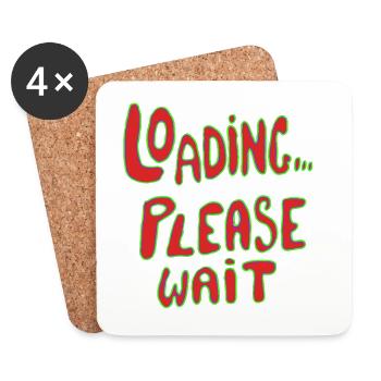 Lädt bitte warten Neon Retro Text - Untersetzer (4er-Set) - Weiß - Vorne