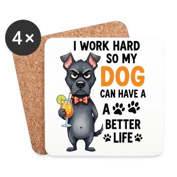 Hustling For The Hound - Cadeau drôle de chien - Dessous de verre (lot de 4) - blanc - Devant