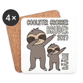 Coolster Großer Bruder 2027 Bääm! Dabbing Faultier - Untersetzer (4er-Set) - Weiß - Vorne