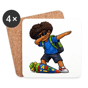 Dabbing ABC-Schütze Afro - Untersetzer (4er-Set) - Weiß - Vorne