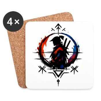 Roue des couleurs du pouvoir - Dessous de verre (lot de 4) - blanc - Devant
