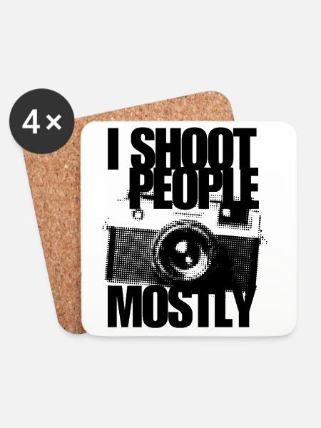 Ich fotografiere meistens Leute, Fotografen, Kamerahumor, - Untersetzer (4er-Set) - Weiß