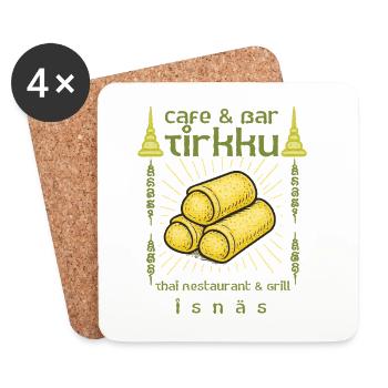 Tirkku-Frühlingsrollen - Untersetzer (4er-Set) - Weiß - Vorne