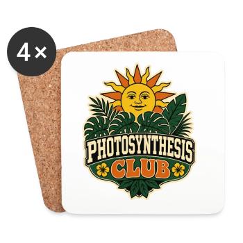 Photosynthesis Club – Retro Pflanzen Sonne - Untersetzer (4er-Set) - Weiß - Vorne