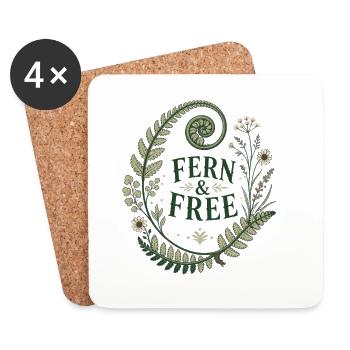 Fern & Free – Vintage Farn Design - Untersetzer (4er-Set) - Weiß - Vorne