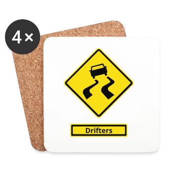 Drifters-Schild - Untersetzer (4er-Set) - Weiß - Vorne