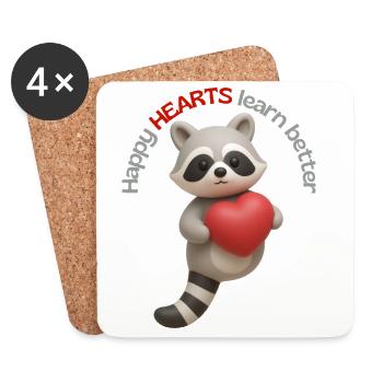 Happy Hearts learn better - Untersetzer (4er-Set) - Weiß - Vorne