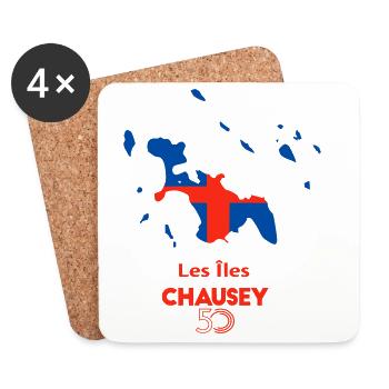  Îles Chausey - Dessous de verre (lot de 4) - blanc - Devant