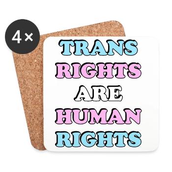 Trans Rights Are Human Rights - Coasters (set of 4) - white - Front