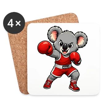 Süßer Koala boxt - Untersetzer (4er-Set) - Weiß - Vorne