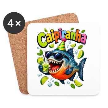 Poisson Caipirinha Festif - Dessous de verre (lot de 4) - blanc - Devant