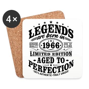 1966 Jahrgang Vintage Geburtstag Geschenk Retro - Untersetzer (4er-Set) - Weiß - Vorne