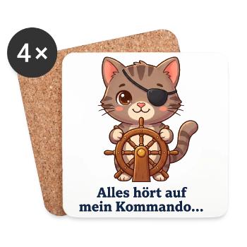 Käpt'n Fiete: Alles hört auf mich! - Untersetzer (4er-Set) - Weiß - Vorne