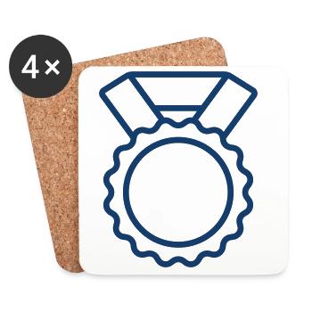 Award Medal Badge Icon for Premium Achievement Des - Coasters (set of 4) - white - Front
