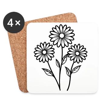 Gänseblümchen - Untersetzer (4er-Set) - Weiß - Vorne