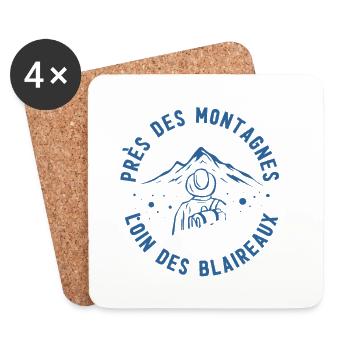 Randonneur au pied des montagnes - Dessous de verre (lot de 4) - blanc - Devant