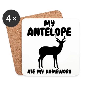 Antilope Tier Humor - Untersetzer (4er-Set) - Weiß - Vorne