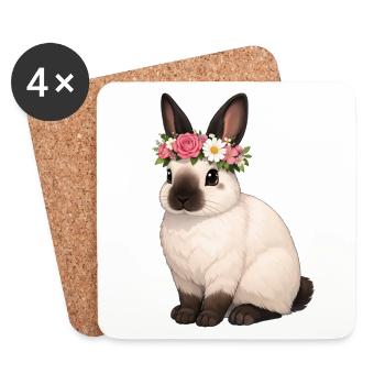 Californian Rabbit - Coasters (set of 4) - white - Front