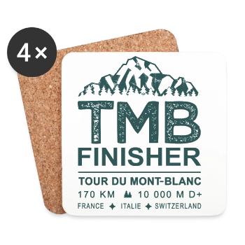 Tour du Mont-Blanc 170 km Trek Outdoor Alpes - Dessous de verre (lot de 4) - blanc - Devant