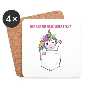 Une licorne dans votre poche - Dessous de verre (lot de 4) - blanc - Devant