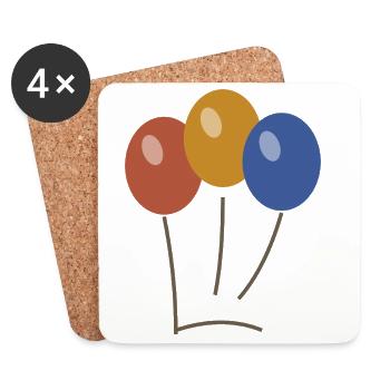 Balloon bouquet - Coasters (set of 4) - white - Front