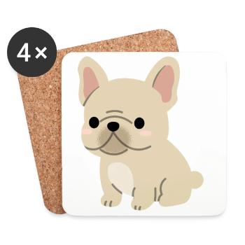 Charming French Bulldog Illustration - Coasters (set of 4) - white - Front