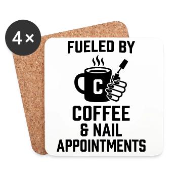 Conception d’ongles à ongles pour ongles en café - Dessous de verre (lot de 4) - blanc - Devant