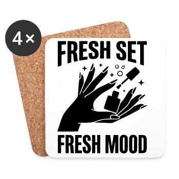 Fresh Set Fresh Mood Nail Design Nails Manicure - Coasters (set of 4) - white - Front